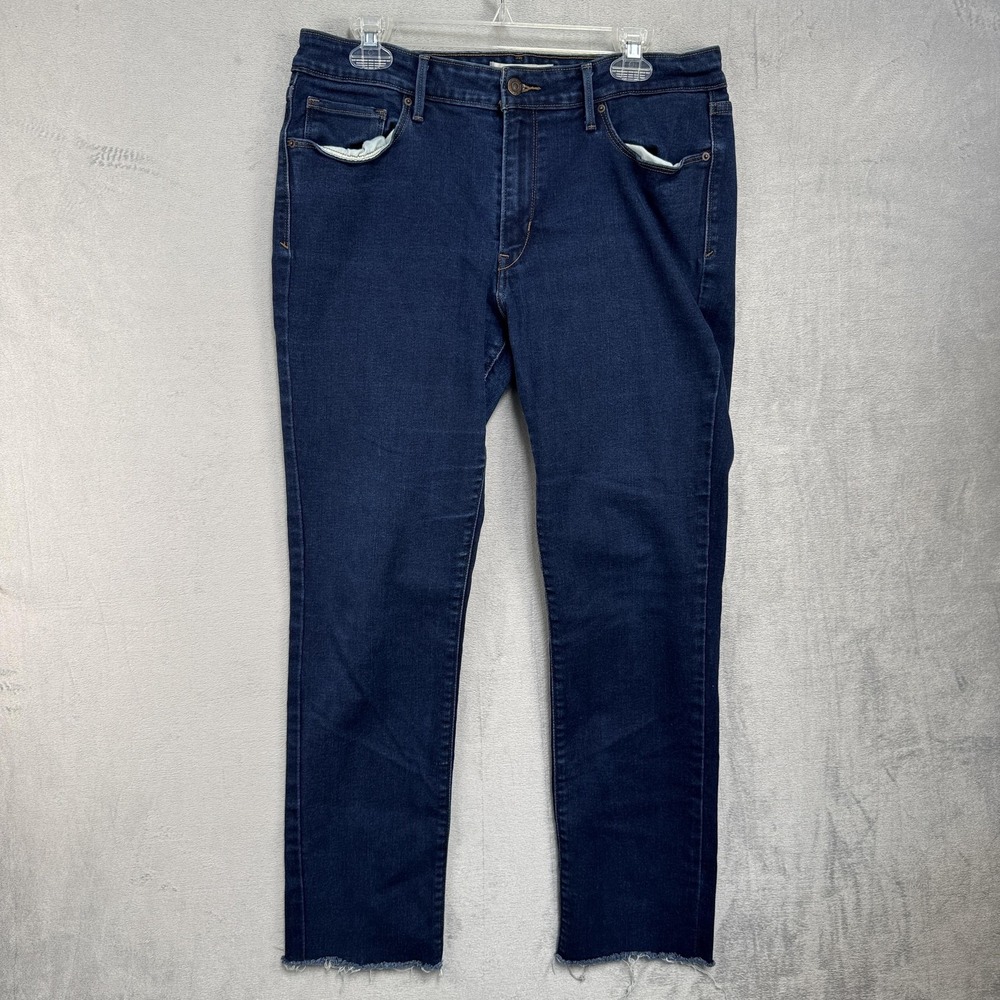 Levis Jeans Womens 16L Dark Wash Mid Rise Skinny Raw Hem Stretch Denim Jeans